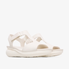 Camper Balloon Wedge Sandals Cream - Womens Singapore CITYZH-190